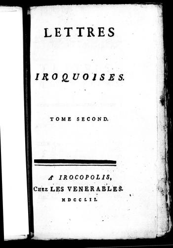 Cover for Lettres iroquoises