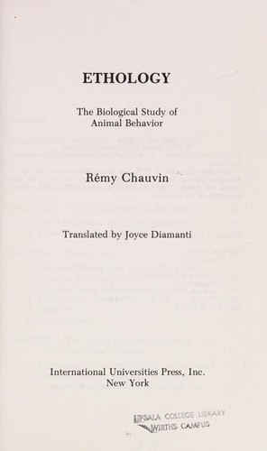 Cover for Ethology