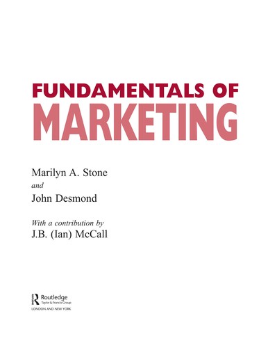 Cover for Fundamentals of marketing