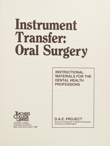 Cover for Instrument Transfer
