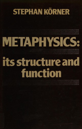 Cover for Metaphysics, its structure and function
