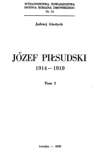 Cover for Józef Piłsudski, 1914-1919
