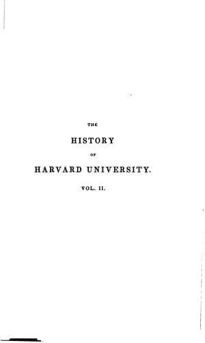 Cover for The history of Harvard university