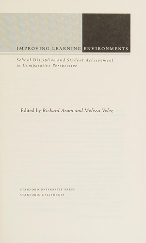 Cover for Improving learning environments