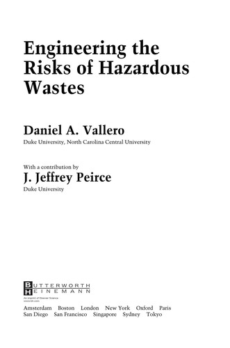 Cover for Engineering the risks of hazardous wastes