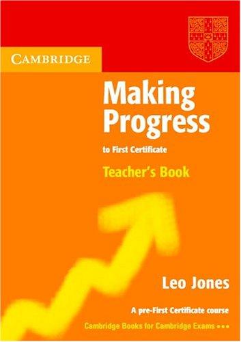 Cover for Making Progress to First Certificate Teacher's Book