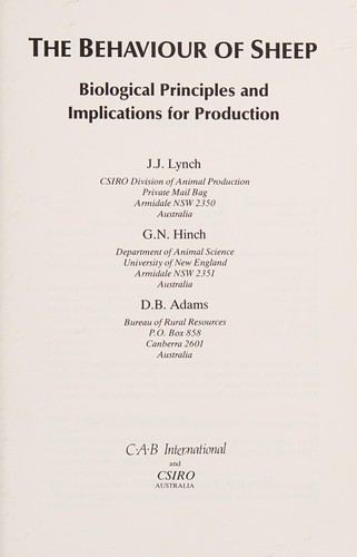 Cover for The Behaviour of Sheep