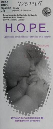 Cover for H.O.P.E., Oportunidad para establecer paternidad en el hospital