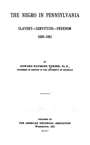Cover for The Negro in Pennsylvania