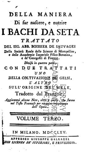 Cover for Della maniera di far nascere, e nutrire i bachi da seta ...