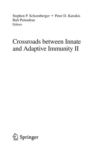 Cover for Crossroads between innate and adaptive immunity II