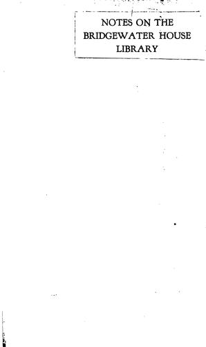 Cover for Notes on the Bridgewater house library
