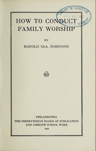 Cover for How to conduct family worship