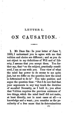 Cover for Two Letters on Causation and Freedom in Willing, Addressed to John Stuart Mill