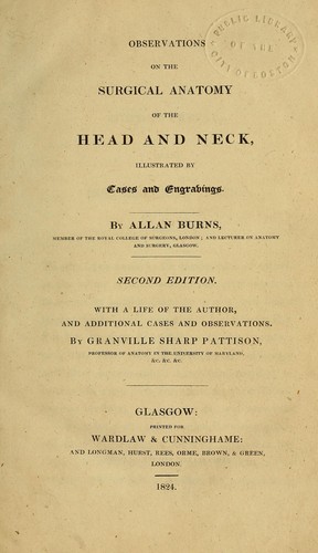Cover for Observations on the surgical anatomy of the head and neck