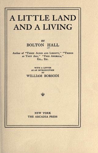 Cover for A little land and a living