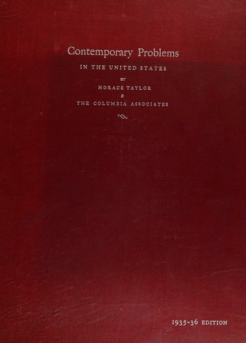 Cover for Contemporary Problems in the United States 1935-36