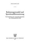 Cover for Bedeutungswandel und Sprachendifferenzierung