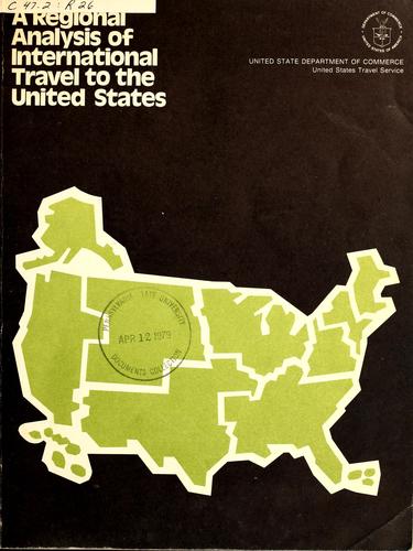 Cover for A regional analysis of international travel to the United States.