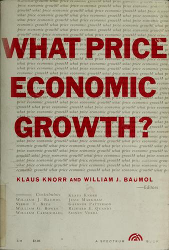 Cover for What price economic growth?