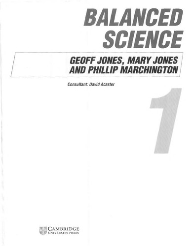 Cover for Balanced science.