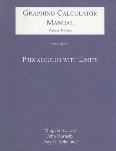 Cover for Graphing Calculator Manual to Accompany Precalculus with Limits
