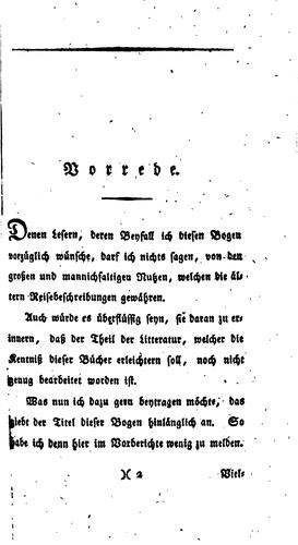 Cover for Litteratur der älteren Reisebeschreibungen: Nachrichten von ihren Verfassern, von ihren Inhalte ...