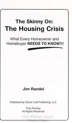 Cover for The skinny on the housing crisis