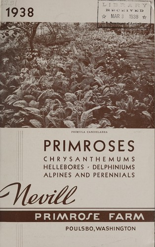 Cover for 1938 primroses, chrysanthemums, hellebores, delphiniums, alpines and perennials