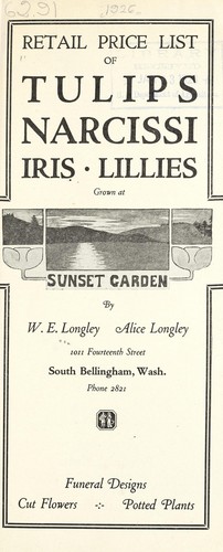Cover for Retail price list of tulips, narcissi, iris, lillies grown at