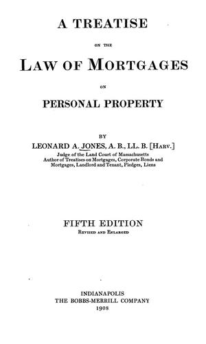Cover for A treatise on the law of mortgages on personal property