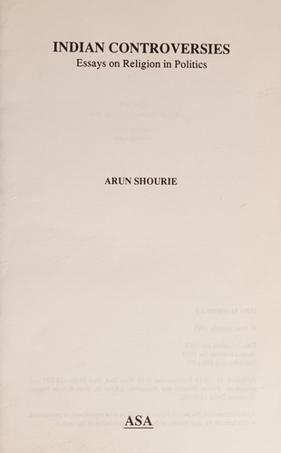 Cover for Indian controversies