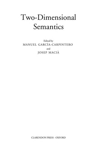 Cover for Two-dimensional semantics