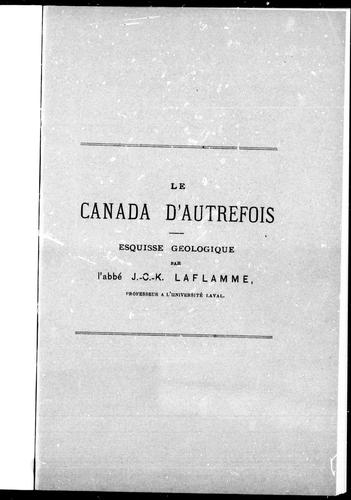 Cover for Le Canada d'autrefois