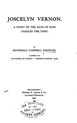 Cover for Joscelyn Vernon: A Story of the Days of King Charles the First