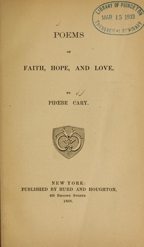 Cover for Poems of faith, hope, and love