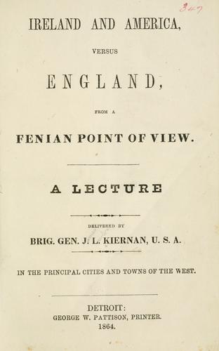 Cover for Ireland and America, versus England, from a Fenian point of view.