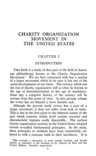 Cover for The charity organization movement in the United States