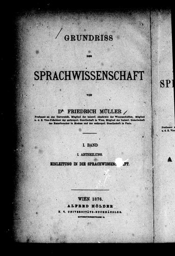 Cover for Grundriss der Sprachwissenschaft