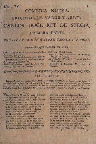 Cover for Triunfos de valor y ardid, Carlos doce Rey de Suecia