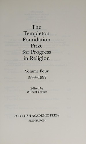 Cover for Templeton Prize