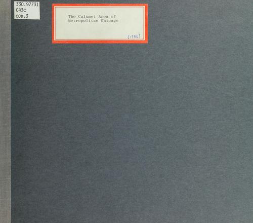 Cover for The Calumet area of metropolitan Chicago