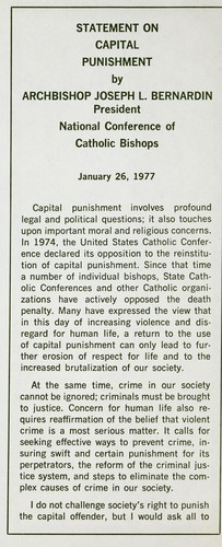 Cover for Statement on capital punishment