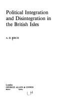 Cover for Political integration and disintegration in the British Isles
