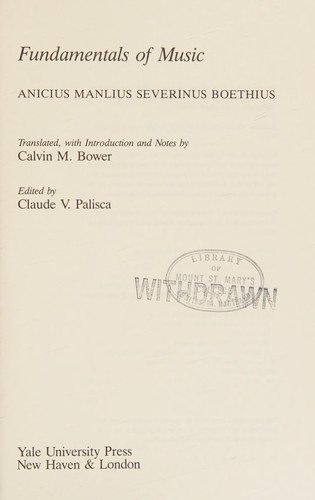 Cover for Fundamentals of music