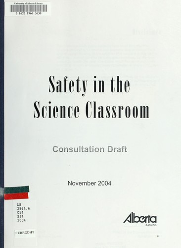 Cover for Safety in the science classroom
