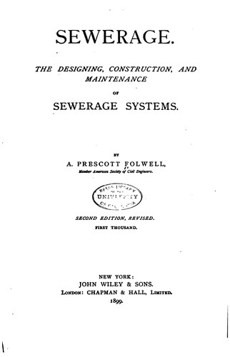 Cover for Sewerage: The Designing, Construction, and Maintenance of Sewerage Systems
