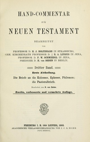Cover for Hand-Commentar zum Neuen Testament