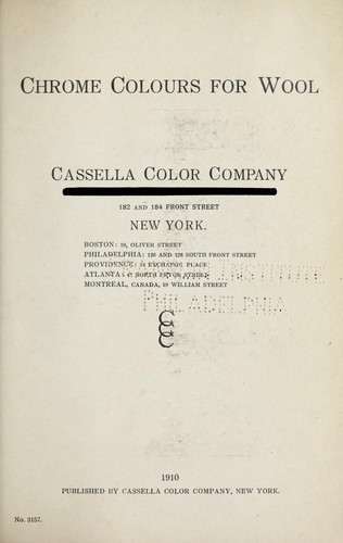 Cover for Chrome colours for wool