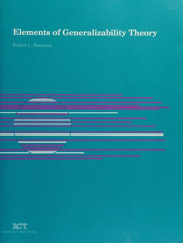 Cover for Elements of generalizability theory